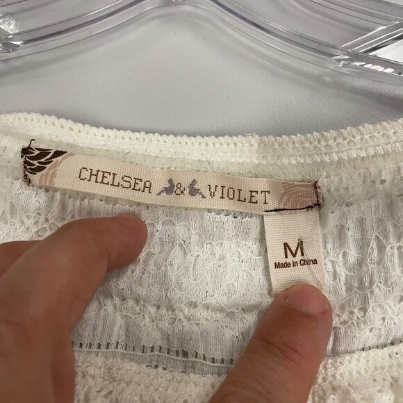 Chelsea & Violet Textured Lace Sheath Dress Midi Long Sleeve Ivory Size Medium - Picture 8 of 9